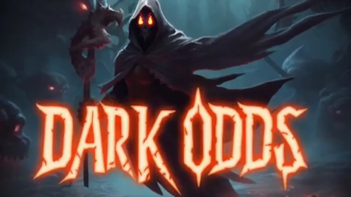 Interface do jogo de slot Dark Odds com tema misterioso